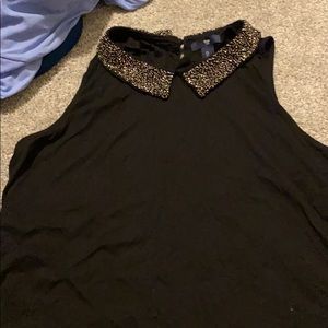Beaded collar tank top